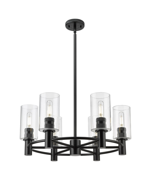 Innovations 434-6CR-BK-G434-7CL LED Chandelier, Matte Black