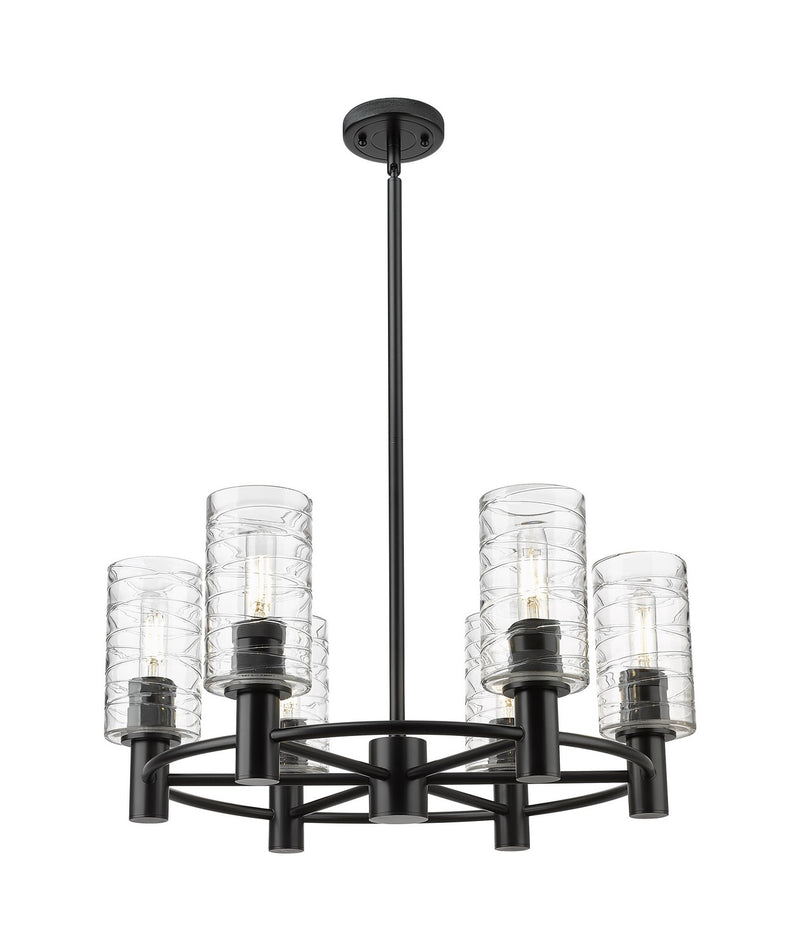 Innovations 434-6CR-BK-G434-7DE LED Chandelier, Matte Black