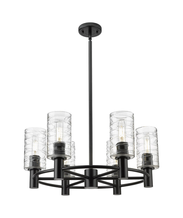 Innovations 434-6CR-BK-G434-7DE LED Chandelier, Matte Black