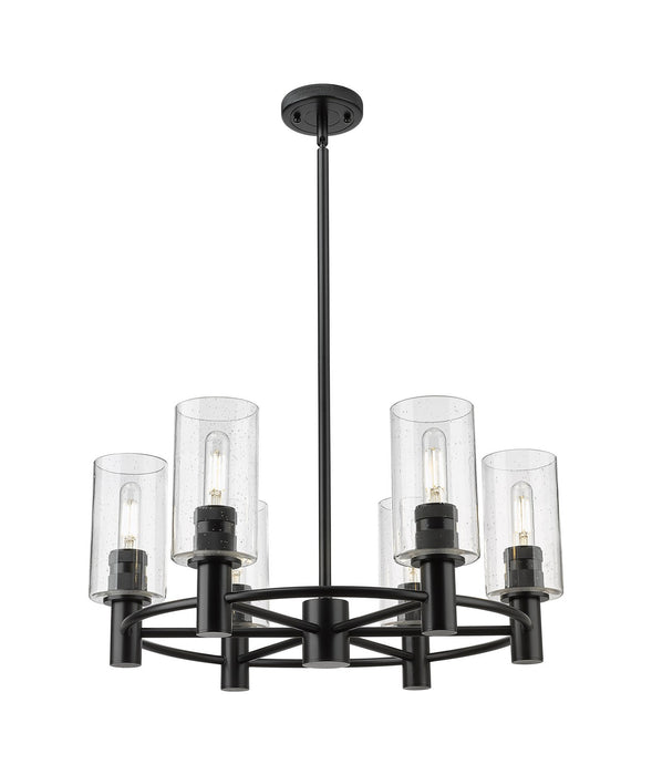 Innovations 434-6CR-BK-G434-7SDY LED Chandelier, Matte Black