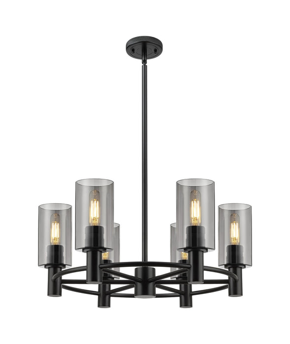 Innovations 434-6CR-BK-G434-7SM LED Chandelier, Matte Black