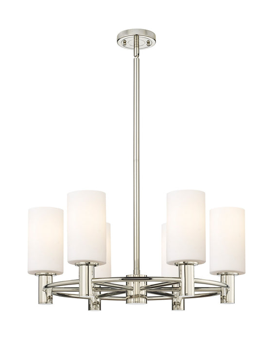 Innovations 434-6CR-PN-G434-7WH LED Chandelier, Polished Nickel
