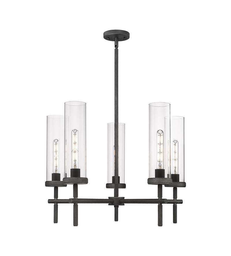 Innovations 471-5CR-WZ-G471-12CL LED Chandelier, Weathered Zinc