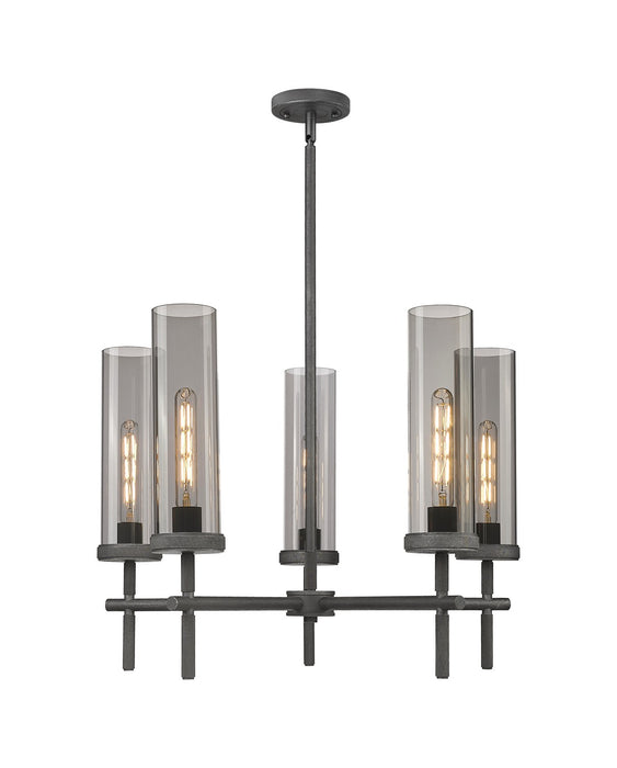 Innovations 471-5CR-WZ-G471-12SM LED Chandelier, Weathered Zinc