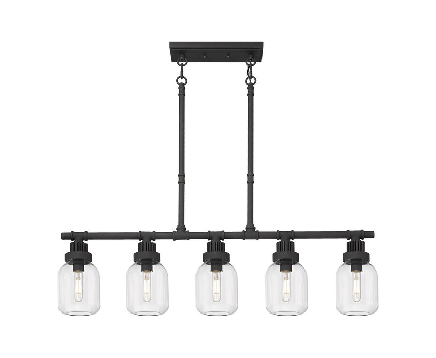 Innovations 472-5I-TBK-G472-6CL LED Linear Pendant, Textured Black