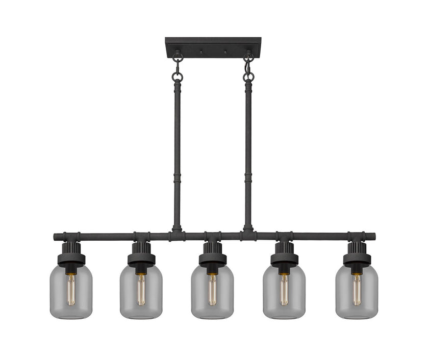 Innovations 472-5I-TBK-G472-6SM LED Linear Pendant, Textured Black