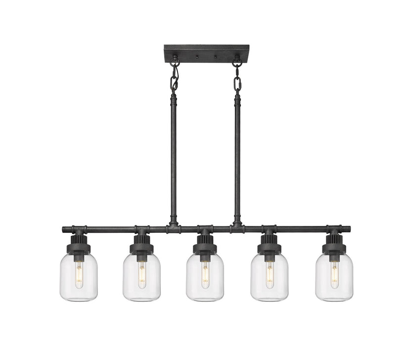 Innovations 472-5I-WZ-G472-6CL LED Linear Pendant, Weathered Zinc