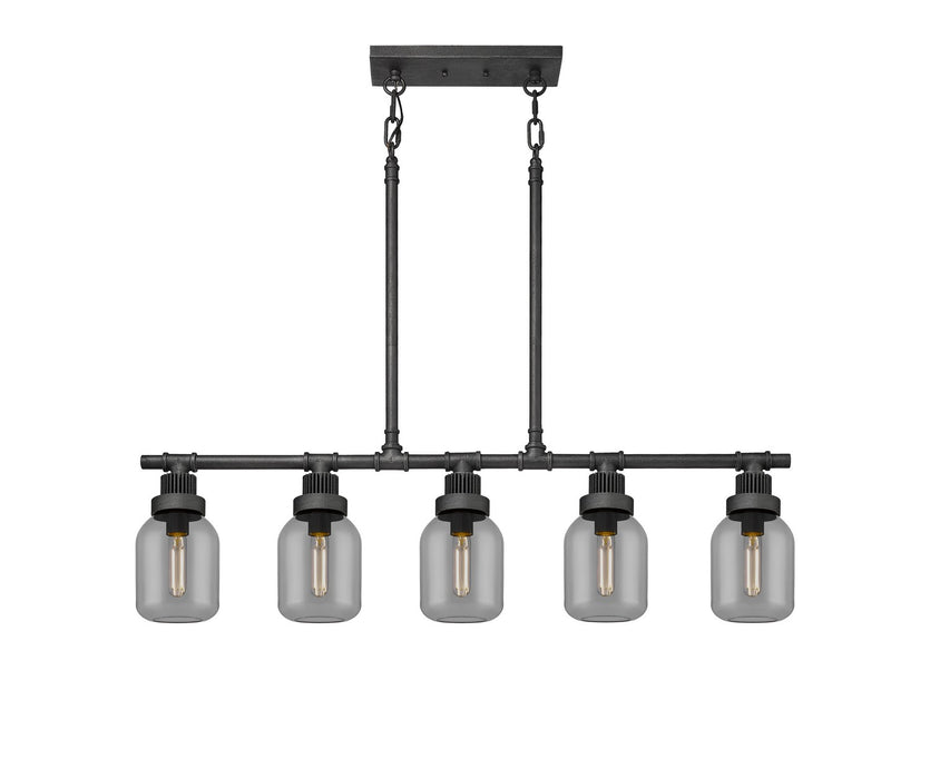 Innovations 472-5I-WZ-G472-6SM LED Linear Pendant, Weathered Zinc