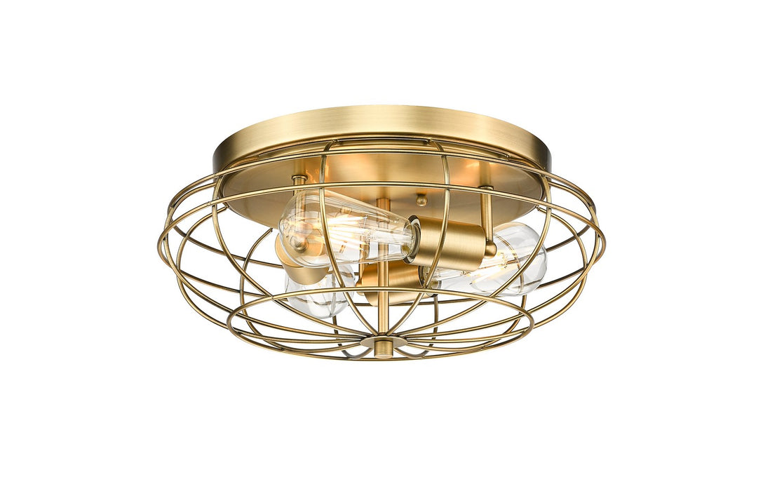 Innovations 510-3C-BB Three Light Flush Mount, Brushed Brass