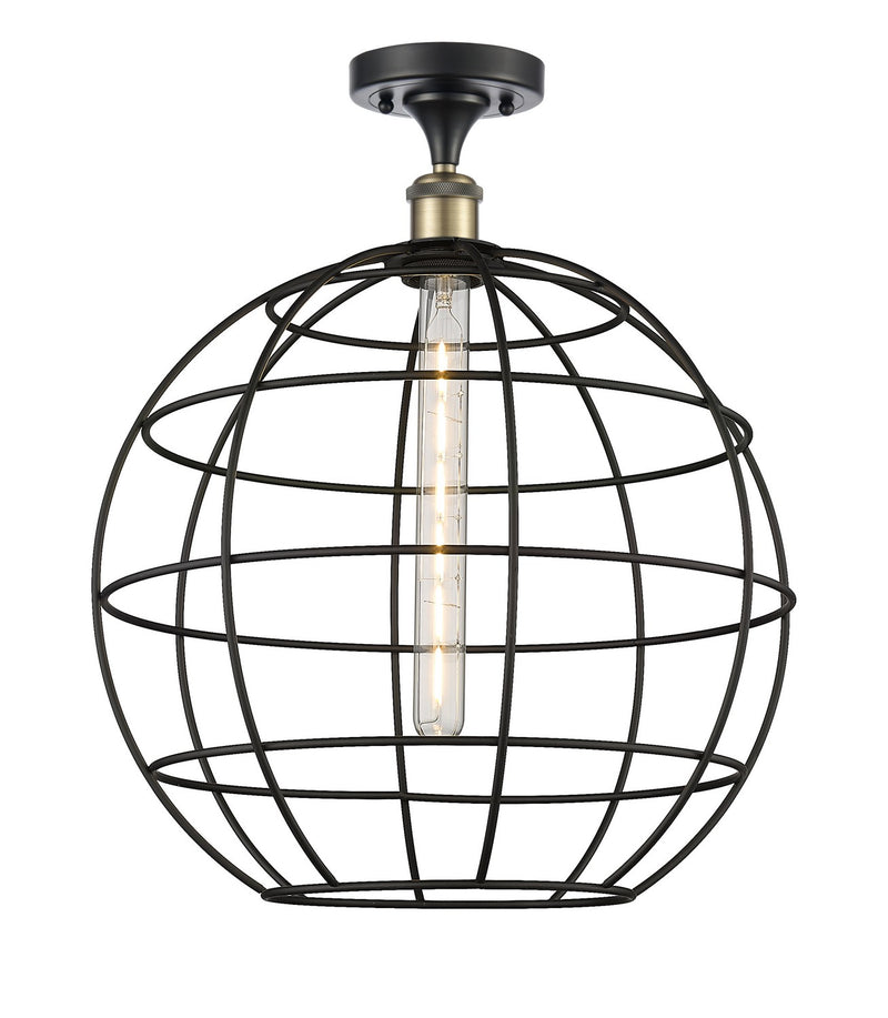 Innovations 516-1C-BAB-CE-16-BK LED Semi-Flush Mount, Black Antique Brass