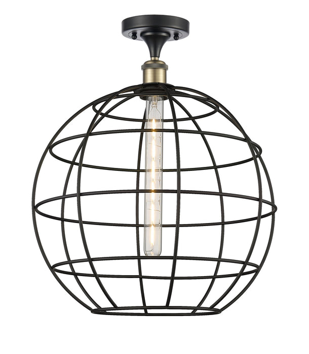 Innovations 516-1C-BAB-CE-16-BK LED Semi-Flush Mount, Black Antique Brass