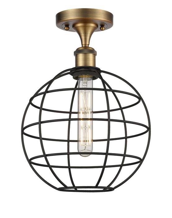 Innovations 516-1C-BB-CE-10-BK LED Semi-Flush Mount, Brushed Brass