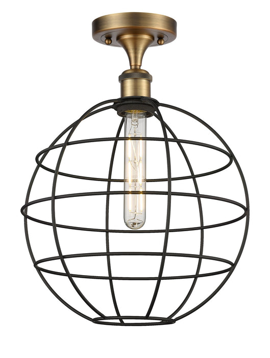 Innovations 516-1C-BB-CE-12-BK LED Semi-Flush Mount, Brushed Brass