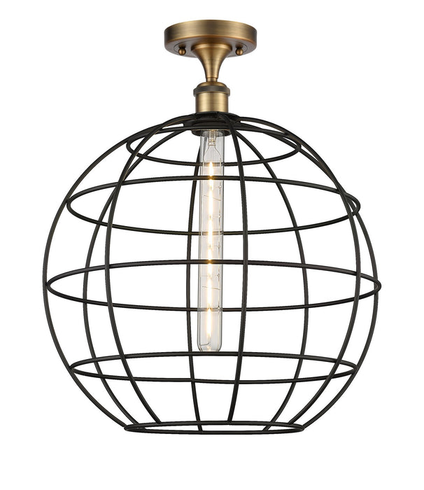 Innovations 516-1C-BB-CE-16-BK LED Semi-Flush Mount, Brushed Brass