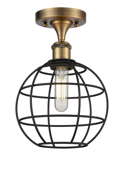 Innovations 516-1C-BB-CE-8-BK LED Semi-Flush Mount, Brushed Brass