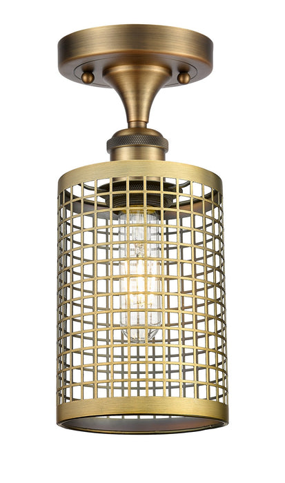 Innovations 516-1C-BB-M18-BB LED Semi-Flush Mount, Brushed Brass