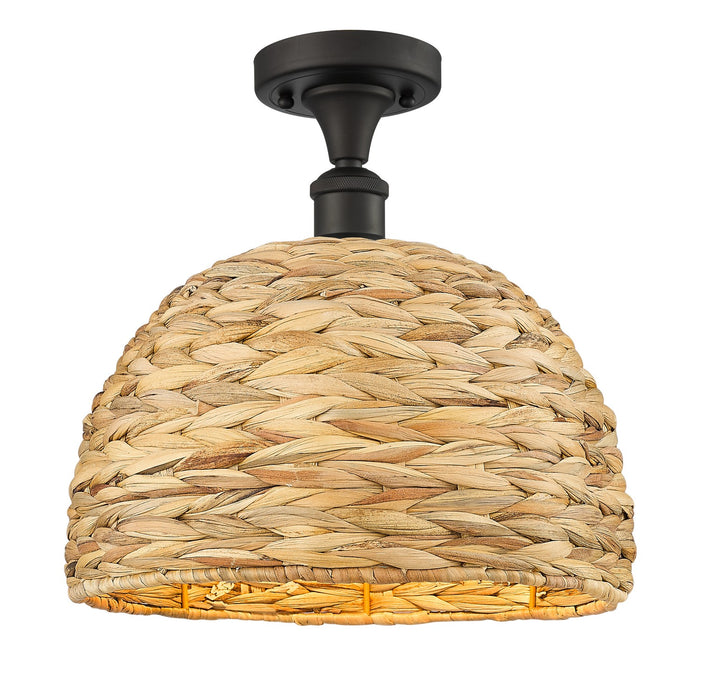Innovations 516-1C-OB-RBD-12-NAT One Light Semi-Flush Mount, Oil Rubbed Bronze