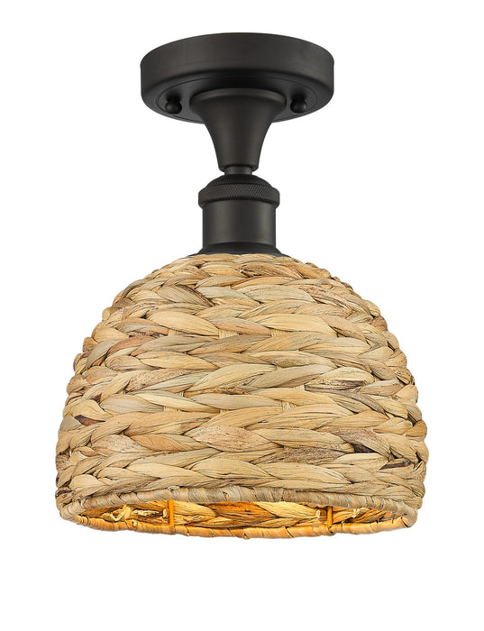 Innovations 516-1C-OB-RBD-8-NAT One Light Semi-Flush Mount, Oil Rubbed Bronze