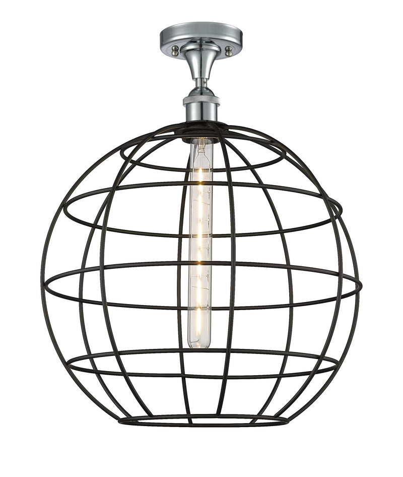 Innovations 516-1C-PC-CE-16-BK LED Semi-Flush Mount, Polished Chrome