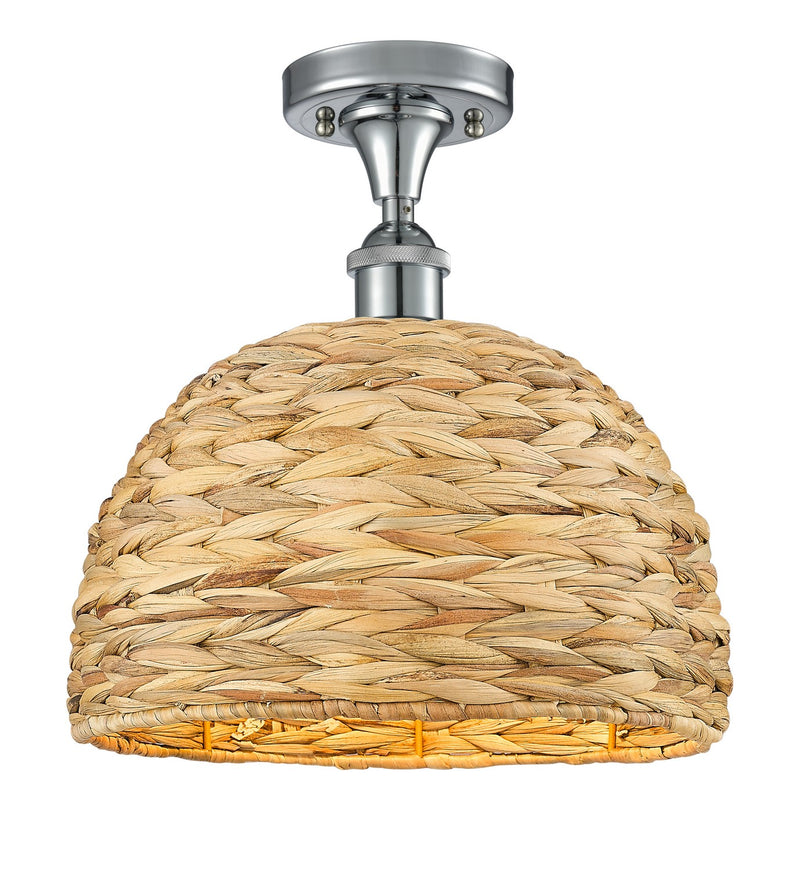 Innovations 516-1C-PC-RBD-12-NAT One Light Semi-Flush Mount, Polished Chrome