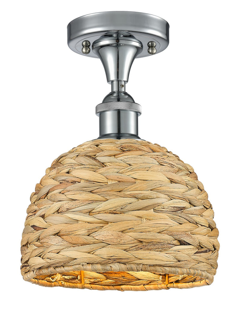 Innovations 516-1C-PC-RBD-8-NAT One Light Semi-Flush Mount, Polished Chrome