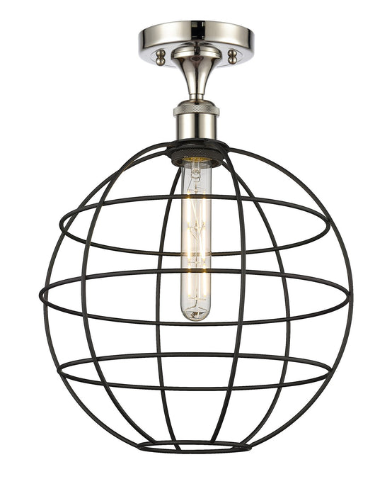 Innovations 516-1C-PN-CE-12-BK LED Semi-Flush Mount, Polished Nickel