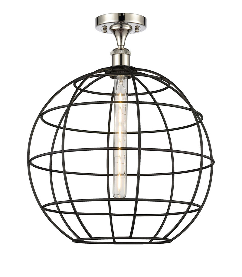 Innovations 516-1C-PN-CE-16-BK LED Semi-Flush Mount, Polished Nickel