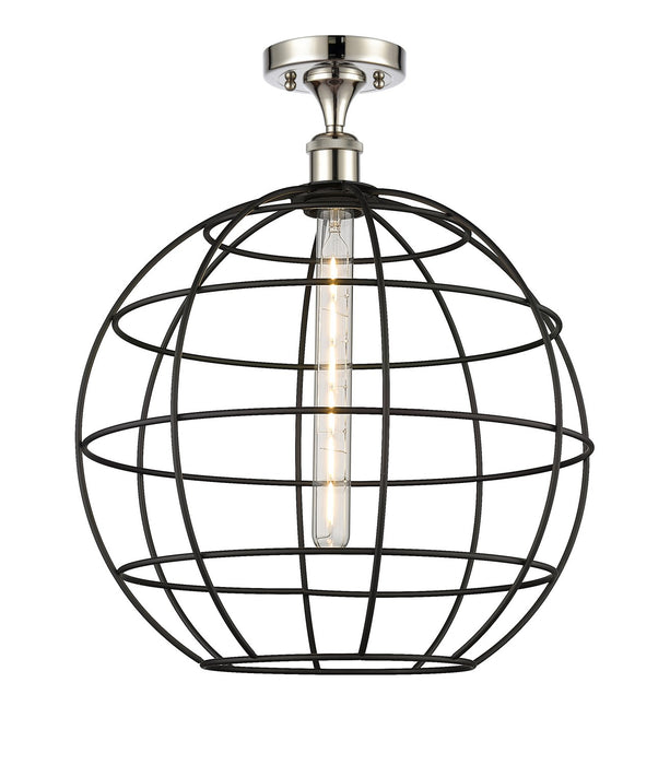Innovations 516-1C-PN-CE-16-BK LED Semi-Flush Mount, Polished Nickel