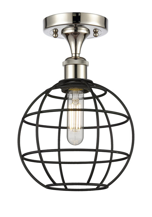 Innovations 516-1C-PN-CE-8-BK LED Semi-Flush Mount, Polished Nickel