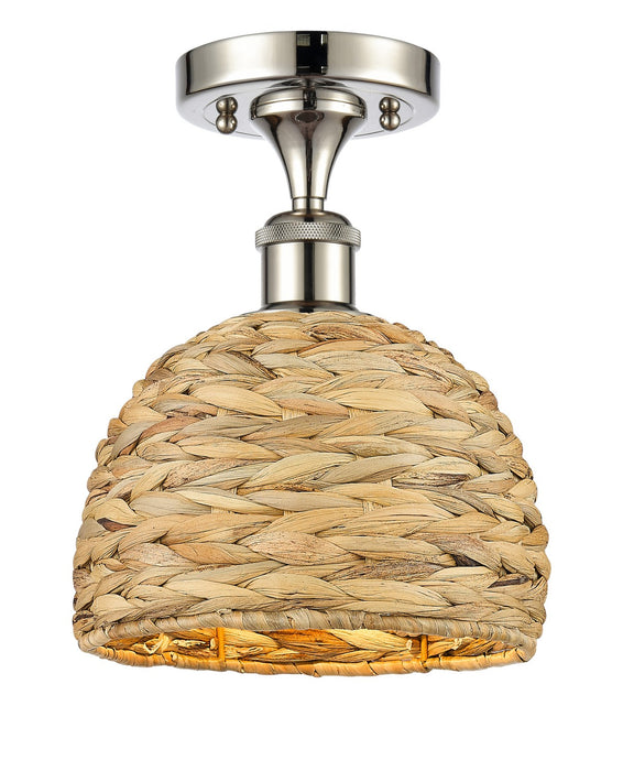 Innovations 516-1C-PN-RBD-8-NAT One Light Semi-Flush Mount, Polished Nickel