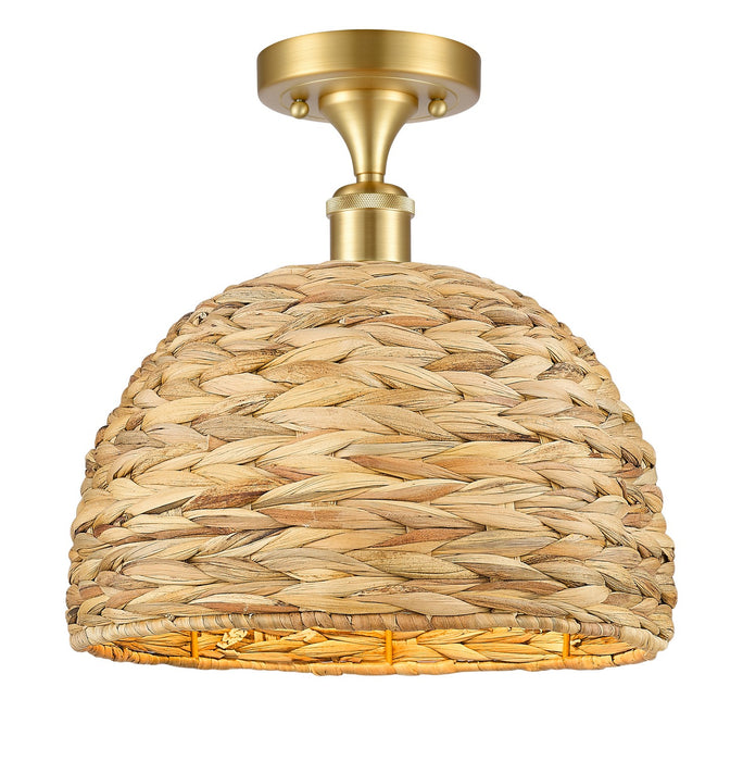 Innovations 516-1C-SG-RBD-12-NAT One Light Semi-Flush Mount, Satin Gold