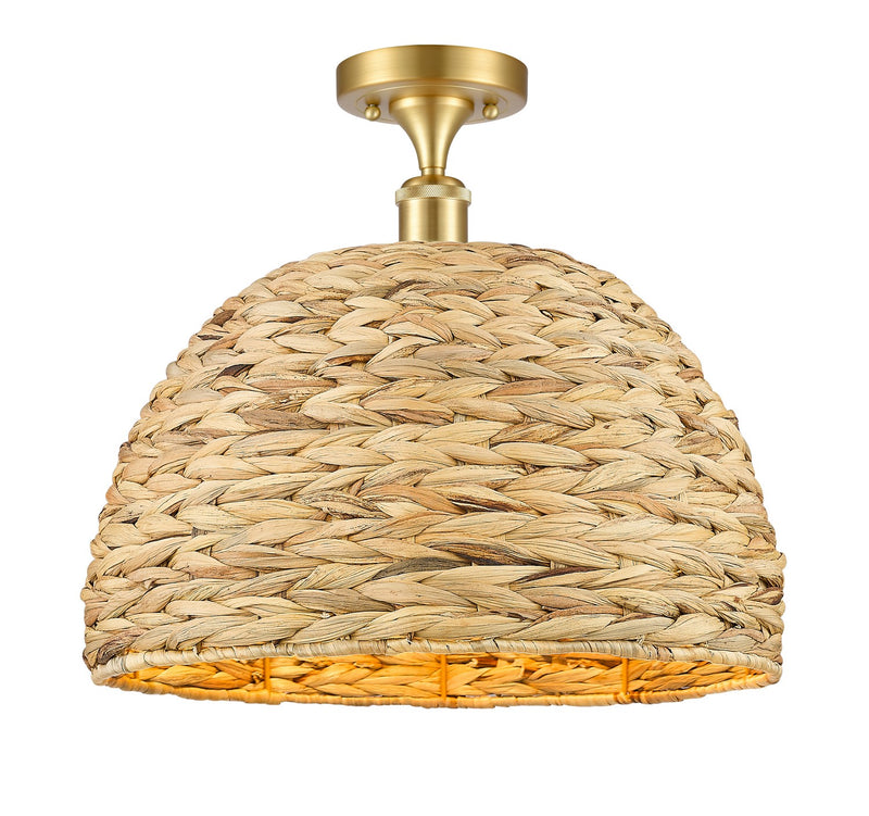 Innovations 516-1C-SG-RBD-16-NAT One Light Semi-Flush Mount, Satin Gold