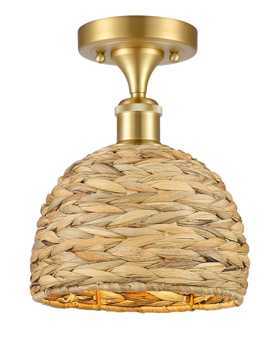 Innovations 516-1C-SG-RBD-8-NAT One Light Semi-Flush Mount, Satin Gold