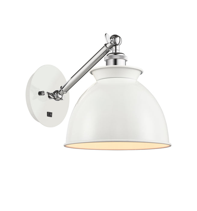 Innovations 317-1W-WPC-M14-W One Light Wall Sconce, White Polished Chrome