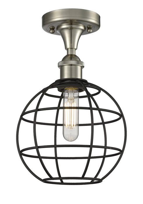 Innovations 516-1C-SN-CE-8-BK LED Semi-Flush Mount, Satin Nickel