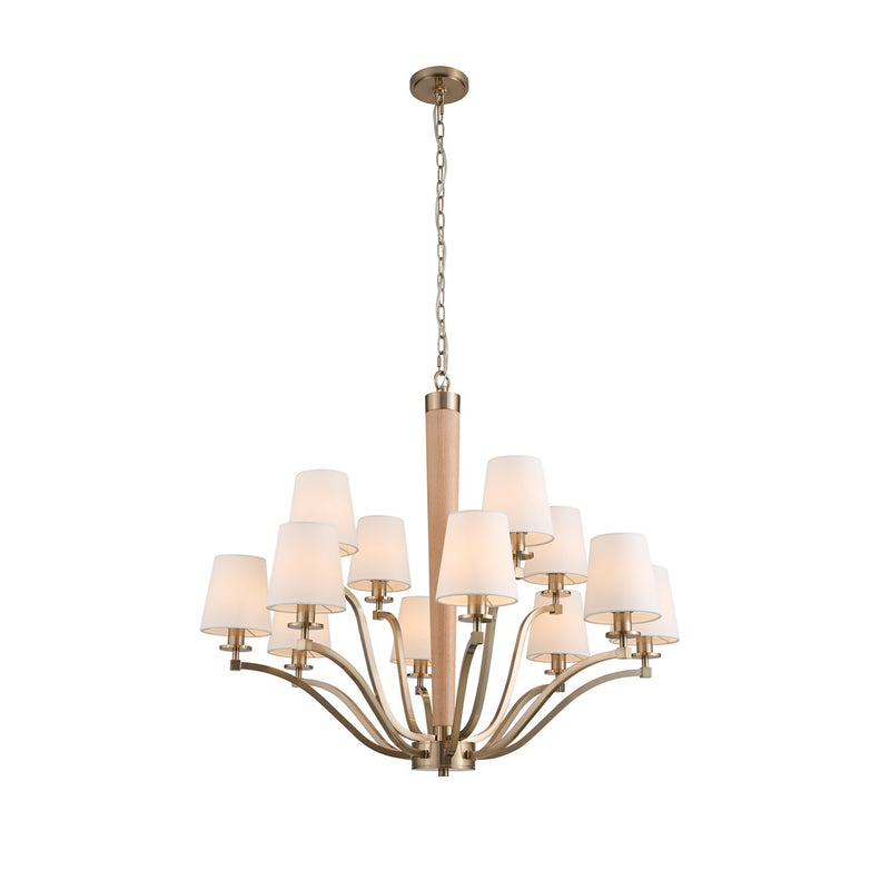 Kalco 518972BCG 12 Light Chandelier, Brushed Champagne Gold