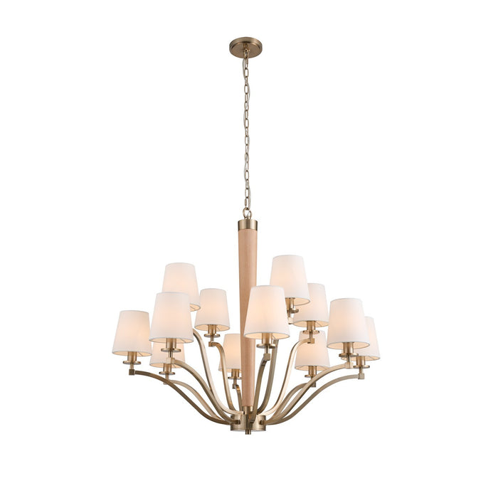 Kalco 518972BCG 12 Light Chandelier, Brushed Champagne Gold