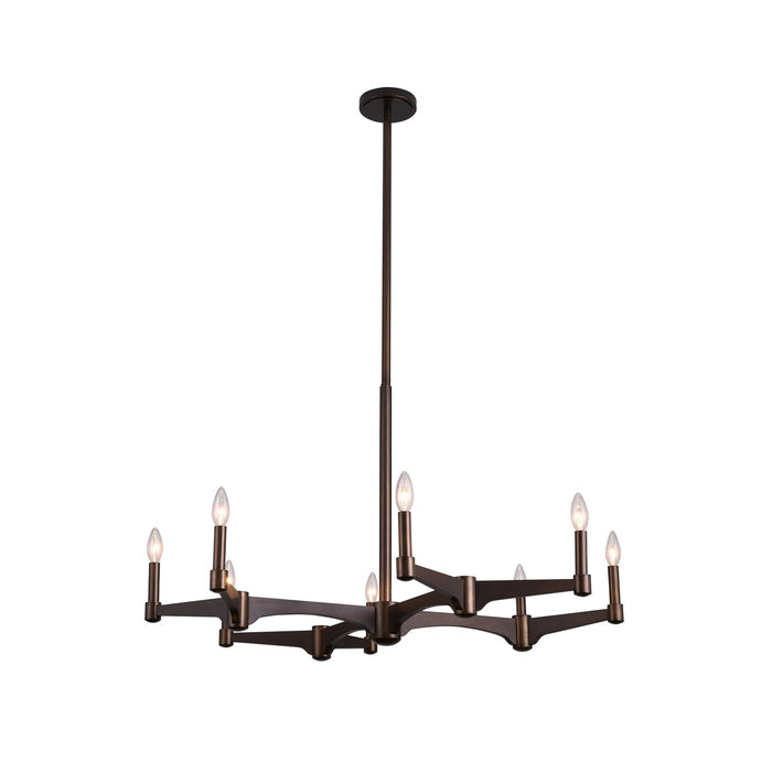 Kalco 519071VBZ Eight Light Chandelier, Vintage Bronze