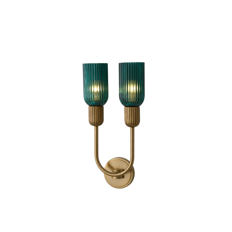Kalco 519621STB Two Light Wall Sconce, Satin Brass