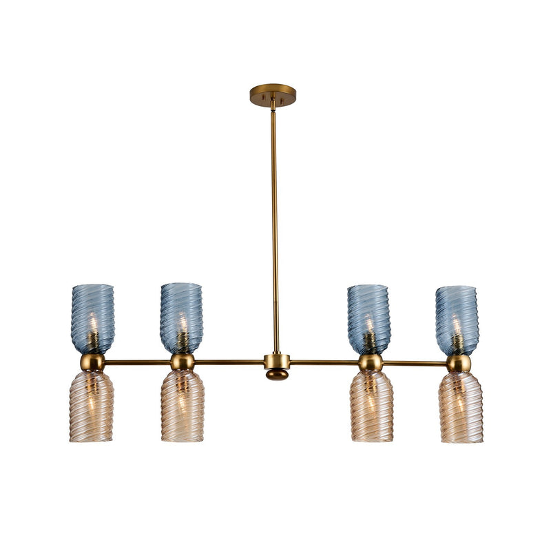 Kalco 519861AGG Eight Light Island Pendant, Aged Gold