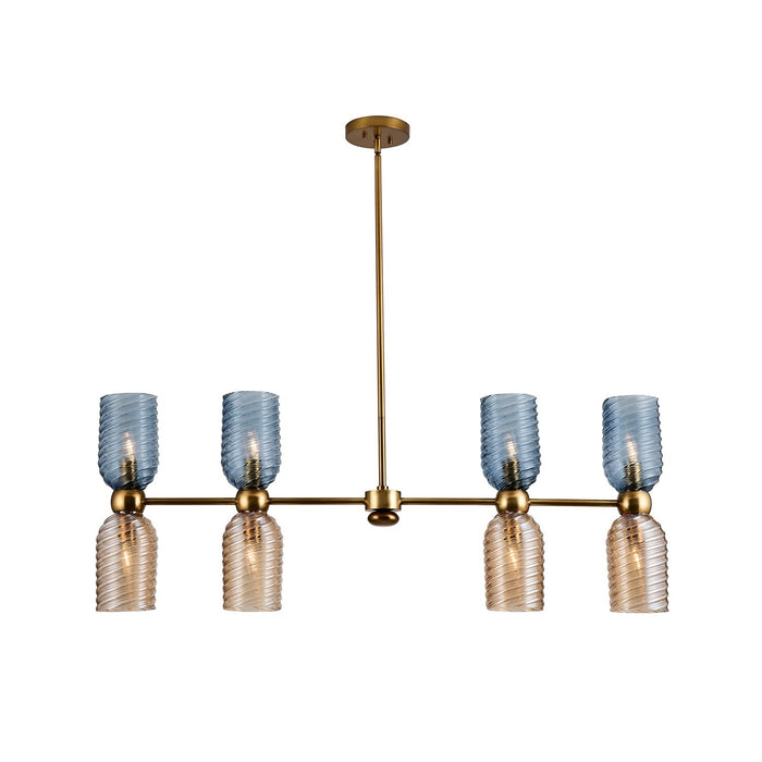 Kalco 519861AGG Eight Light Island Pendant, Aged Gold