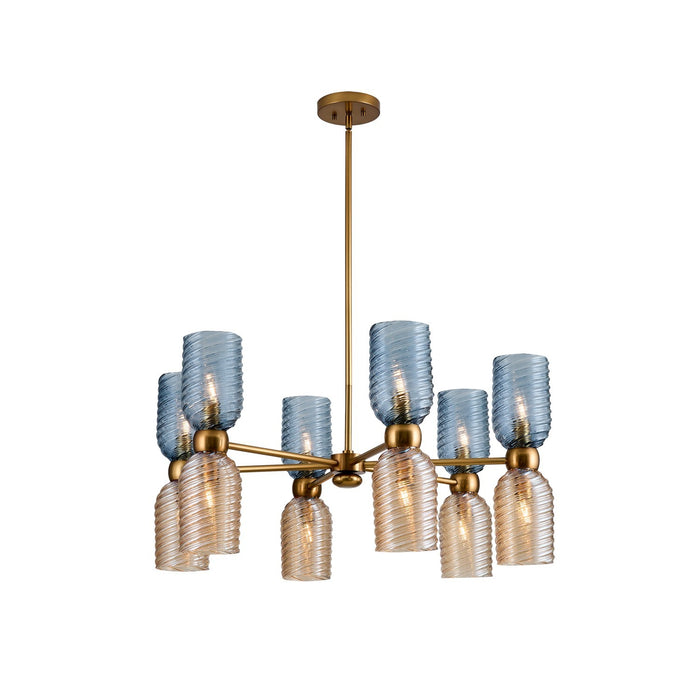 Kalco 519871AGG 12 Light Chandelier, Aged Gold