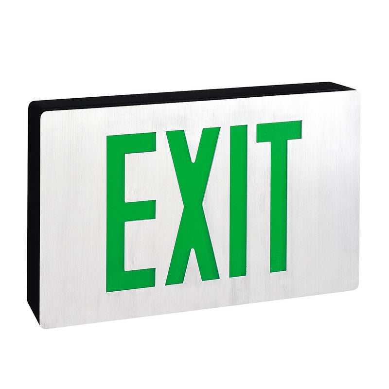 Nora Lighting NX-616-LED/G/2F LED Self-Diagnostic Exit Sign w/ Battery Backup, Aluminum
