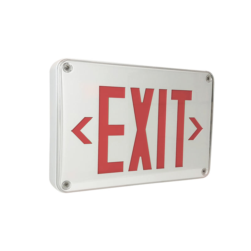 Nora Lighting NX-617-LED/R-CC LED Self-Diagnostic Exit & Emergency Sign w/ Battery Backup, White