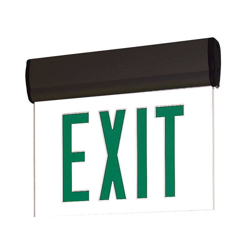 Nora Lighting NX-811-LEDGMB LED Edge-Lit Exit Sign, Black