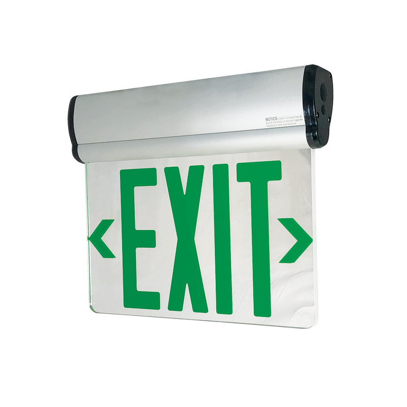 Nora Lighting NX-812-LEDG2MA LED Edge-Lit Exit Sign, Aluminum