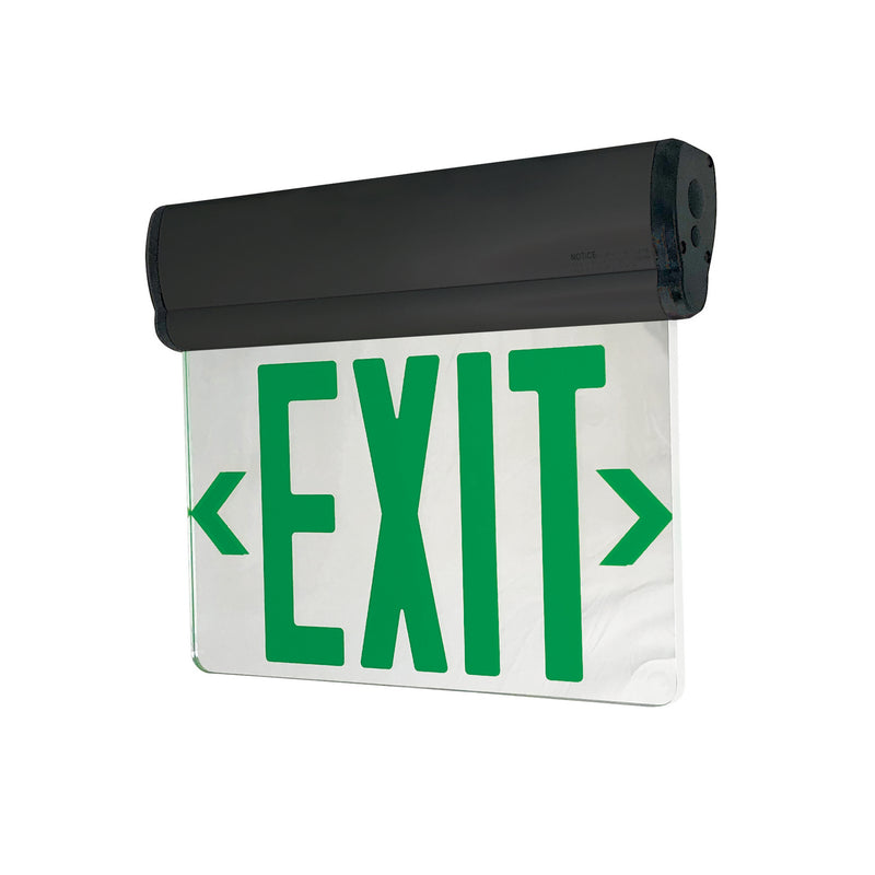 Nora Lighting NX-812-LEDG2MB LED Edge-Lit Exit Sign, Black