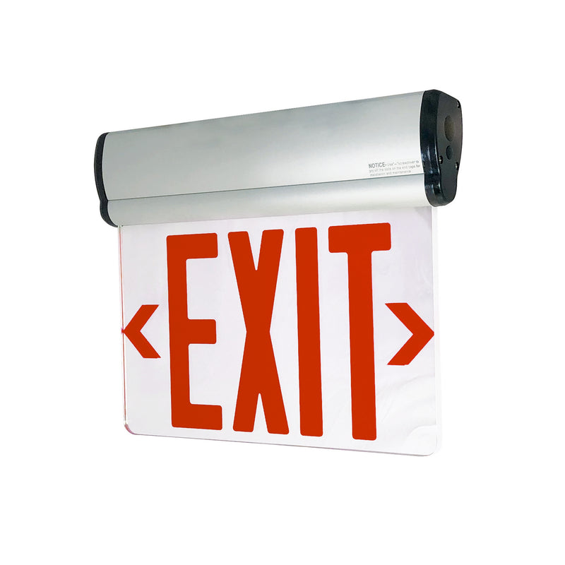 Nora Lighting NX-812-LEDR2MA LED Edge-Lit Exit Sign, Aluminum