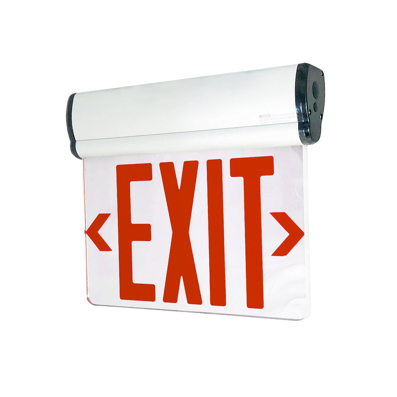 Nora Lighting NX-812-LEDR2MW LED Edge-Lit Exit Sign, White