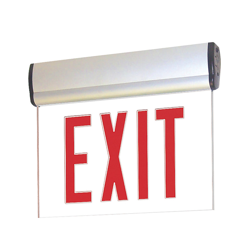 Nora Lighting NX-812-LEDRCA LED Edge-Lit Exit Sign, Aluminum